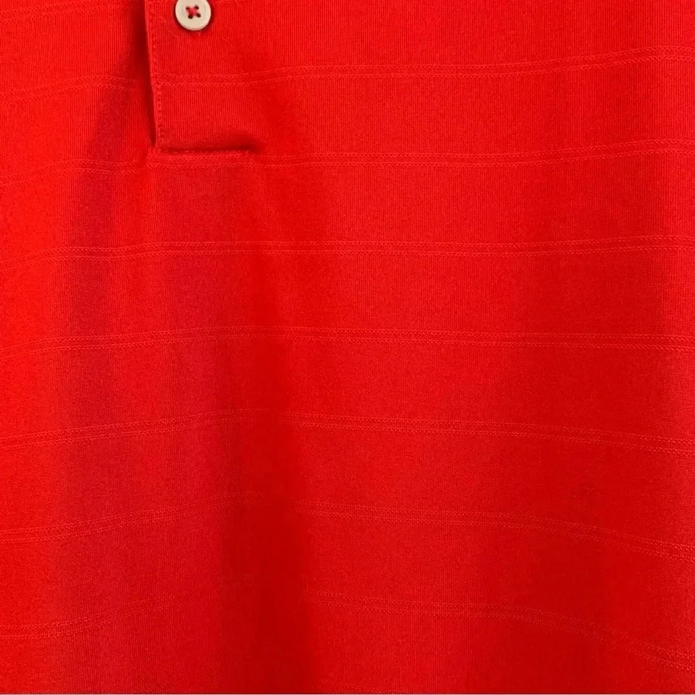 Adidas Climilate Golf Polo Shirt Men’s 2XL Red On Red Stripe Poly Logo